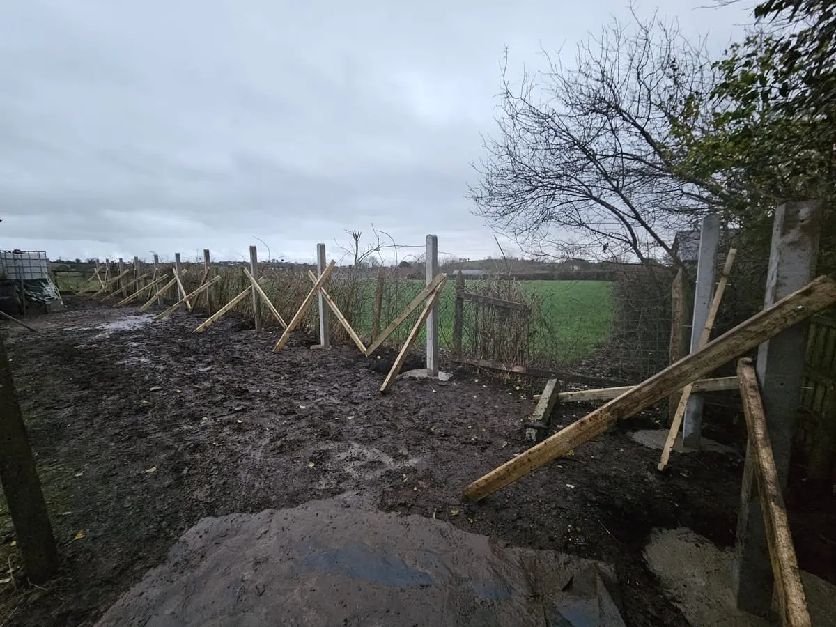 Work in progress on the new fence