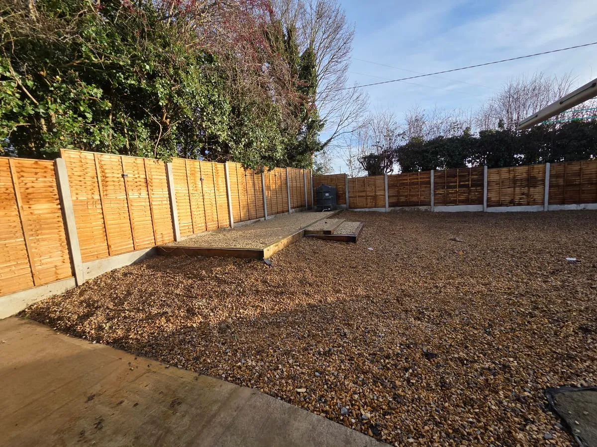 The completed fence from another angle