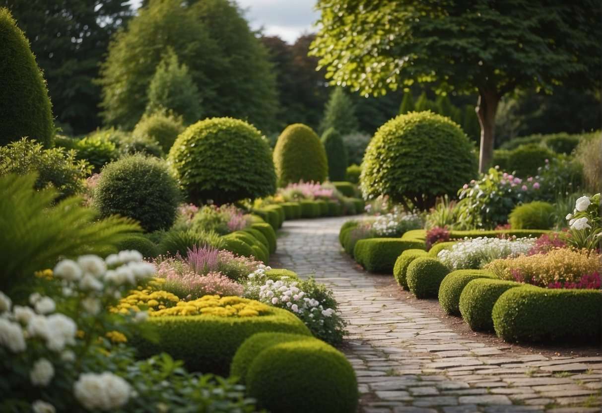 A landscaper in Ireland listens attentively to a client's questions and concerns during a design consultation for a garden. The landscaper gestures towards a variety of plants and design options, offering expert advice