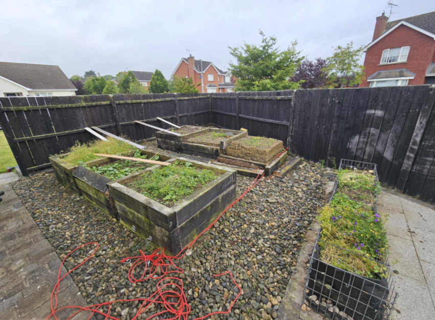 Raised-Bed Refresh: From Rotting Wood to Sleek Concrete Before